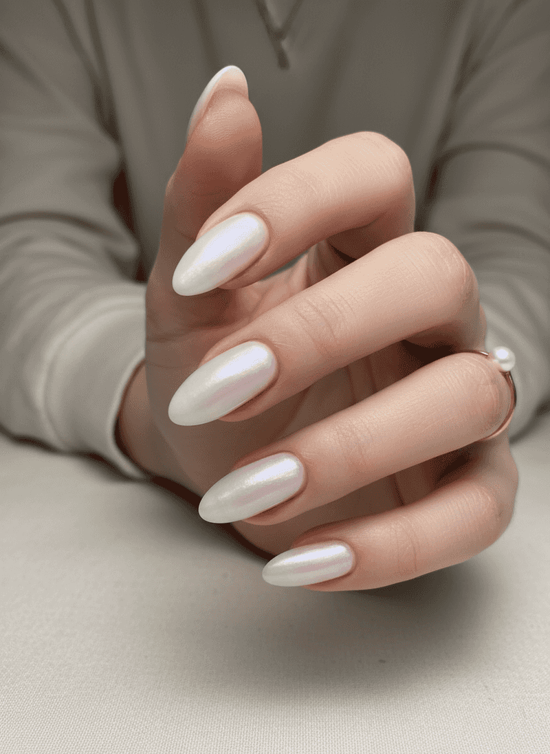 Milky Barely-There Nails