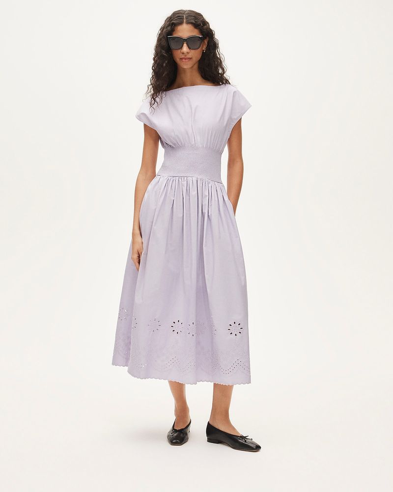 J.Crew Smocked Eyelet-Hem Dress