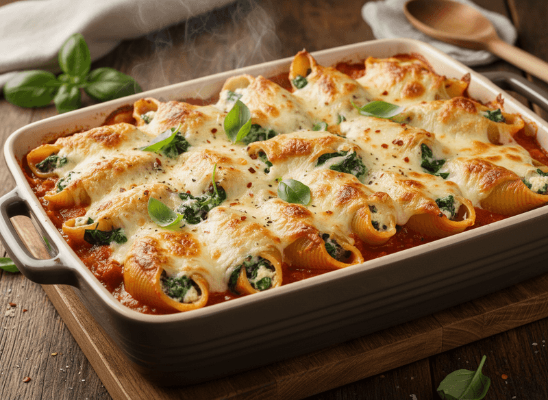 Spinach & Ricotta Stuffed Shells Bake