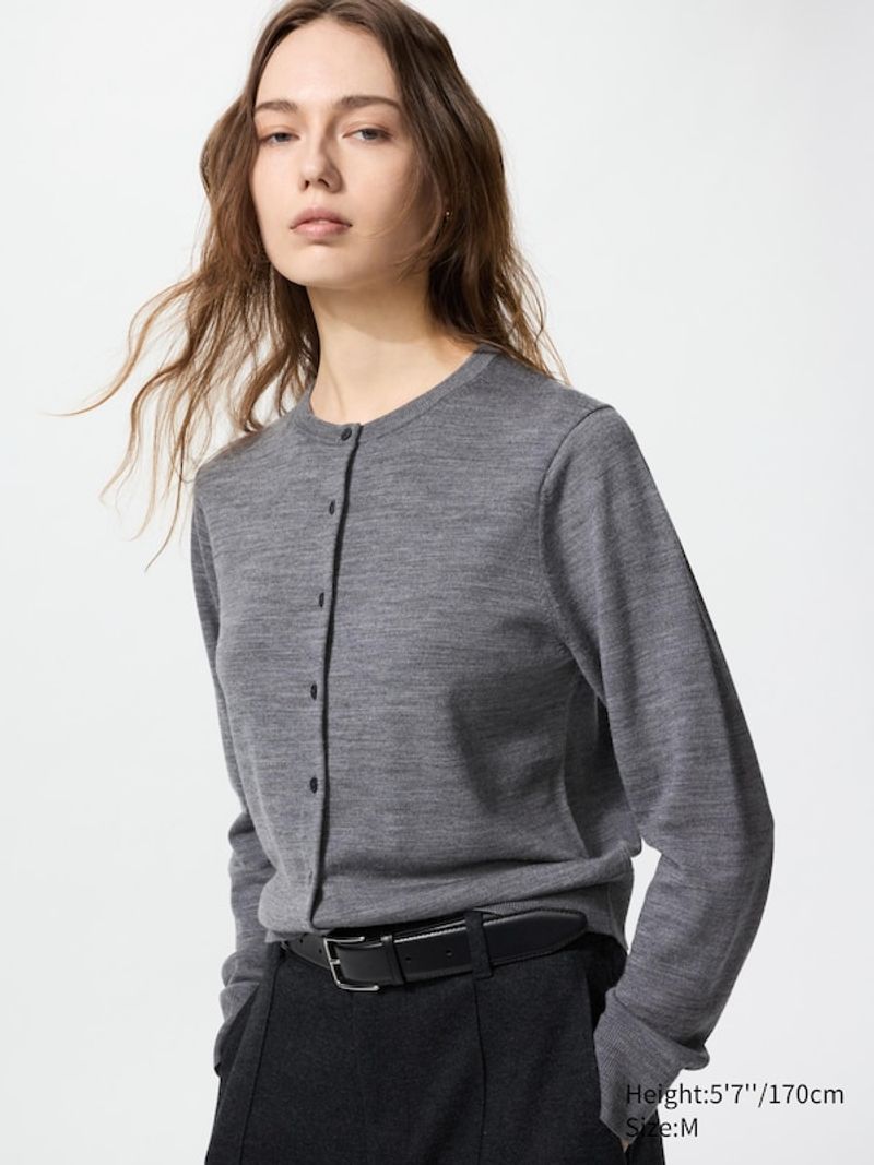 Uniqlo Fine Knit Crew Cardigan (~$29.90)