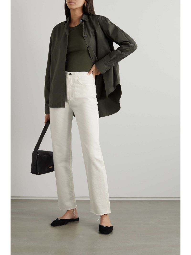 High-Waisted Jeans or Trousers