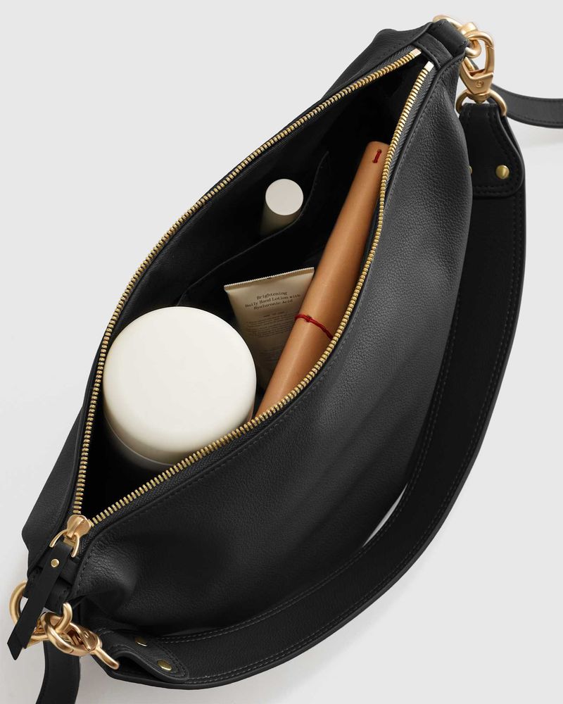 Quince Italian Leather Convertible Crescent Shoulder Bag