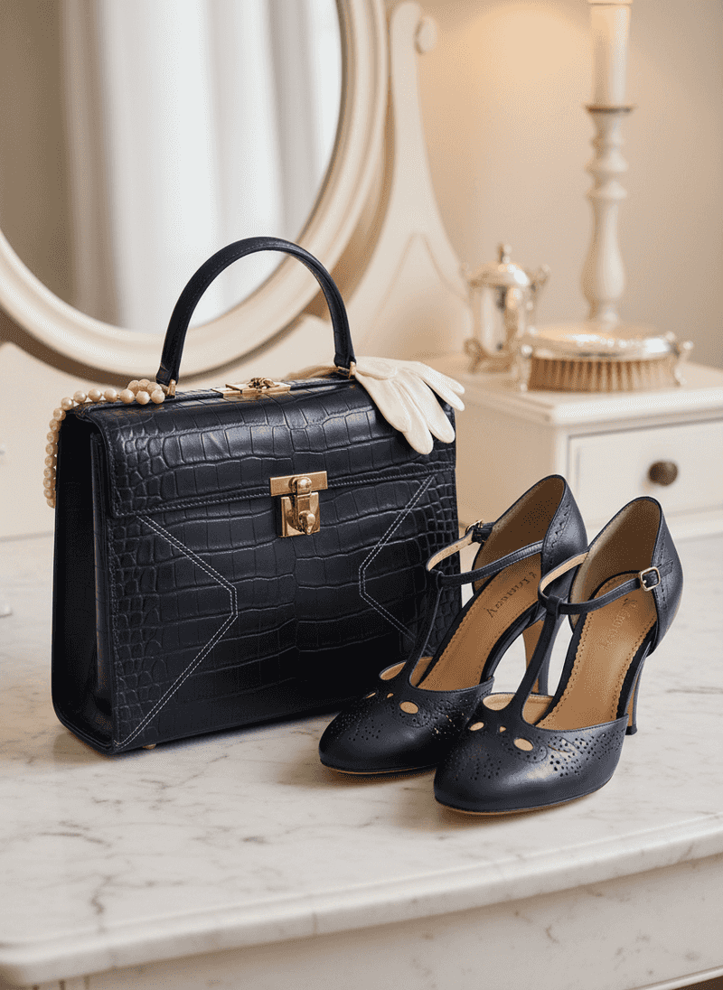 Structured Handbag Matching Shoes