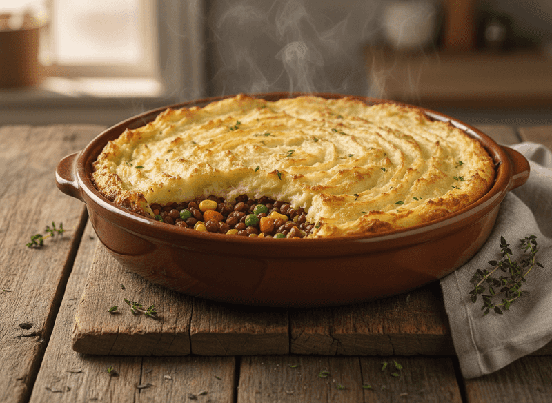 Lentil and Vegetable Shepherd's Pie with Mashed Potatoes