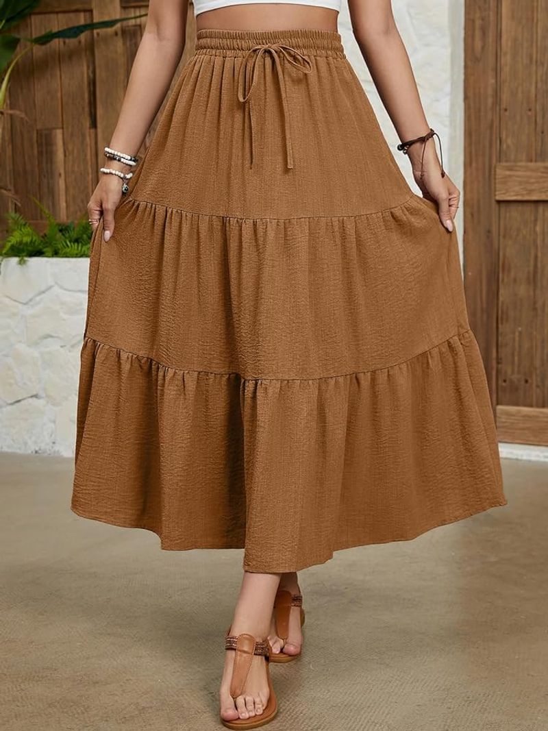Lyrur High Waist A-Line Flowy Skirt