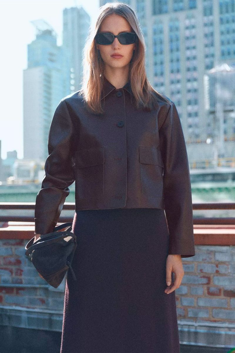 MANGO Sabina Faux Leather Jacket