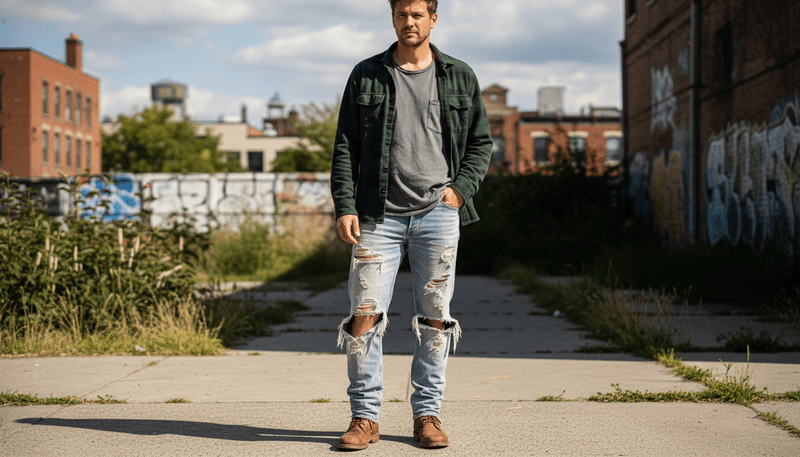 Overly Distressed or Ripped Jeans