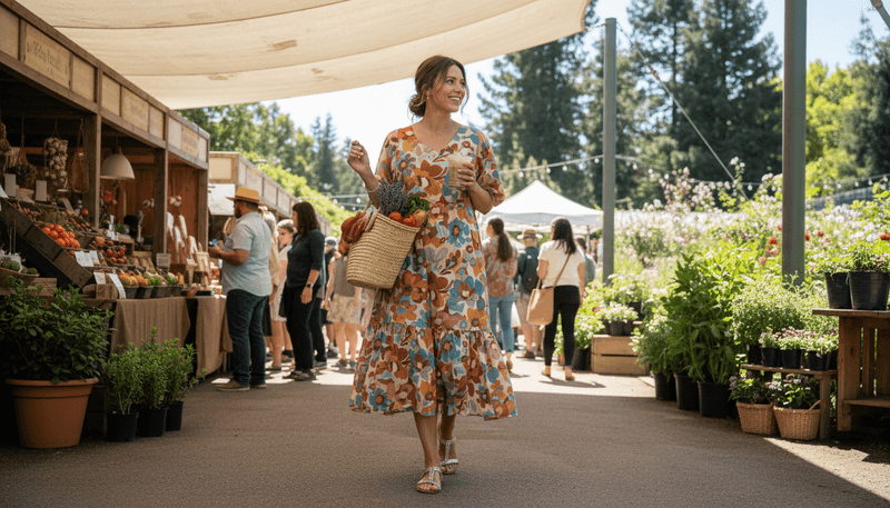 Printed Dress with Silver Grounding