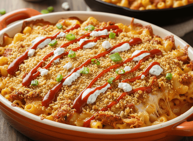Buffalo Chicken Mac & Cheese Bake