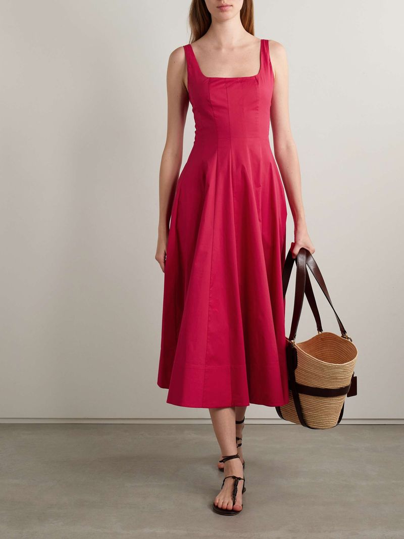 Staud – Wells Pleated Midi Dress