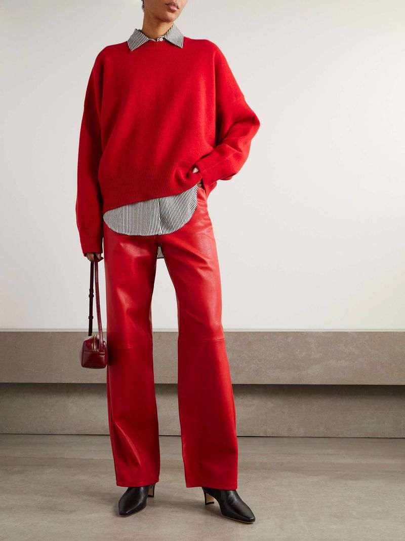 Swap Tight Faux-Leather Pants for Relaxed Leather Trousers