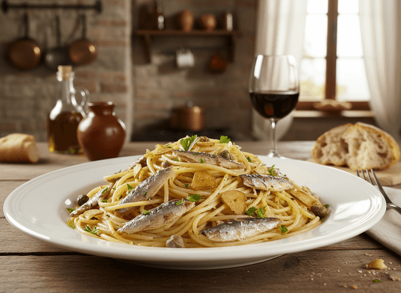 Sardine Pasta with Capers