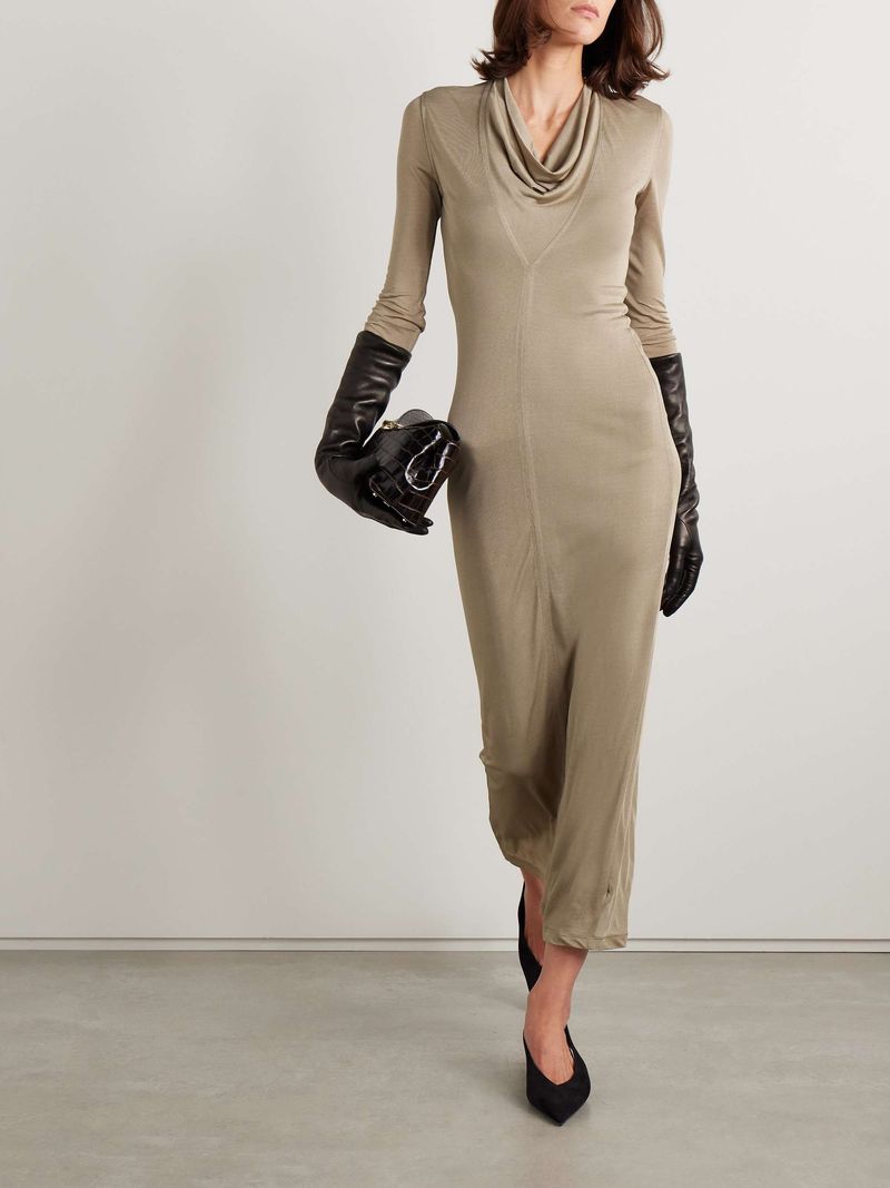 Toteme – Draped Stretch-Jersey Maxi Dress