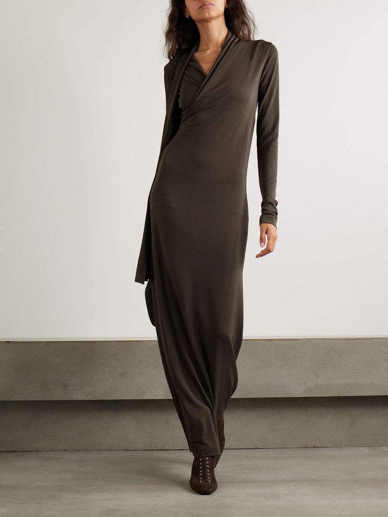 Toteme – Wrap-Effect Jersey Maxi Dress