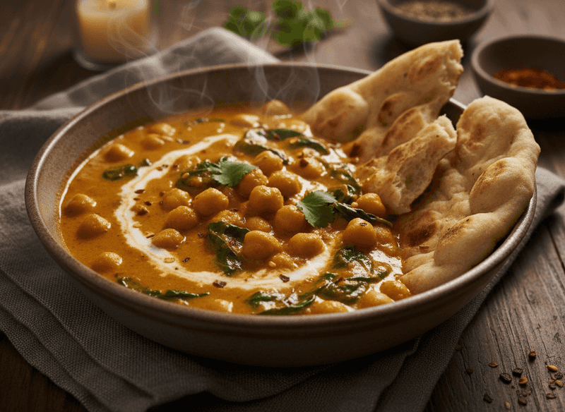 Chickpea and Spinach Coconut Curry