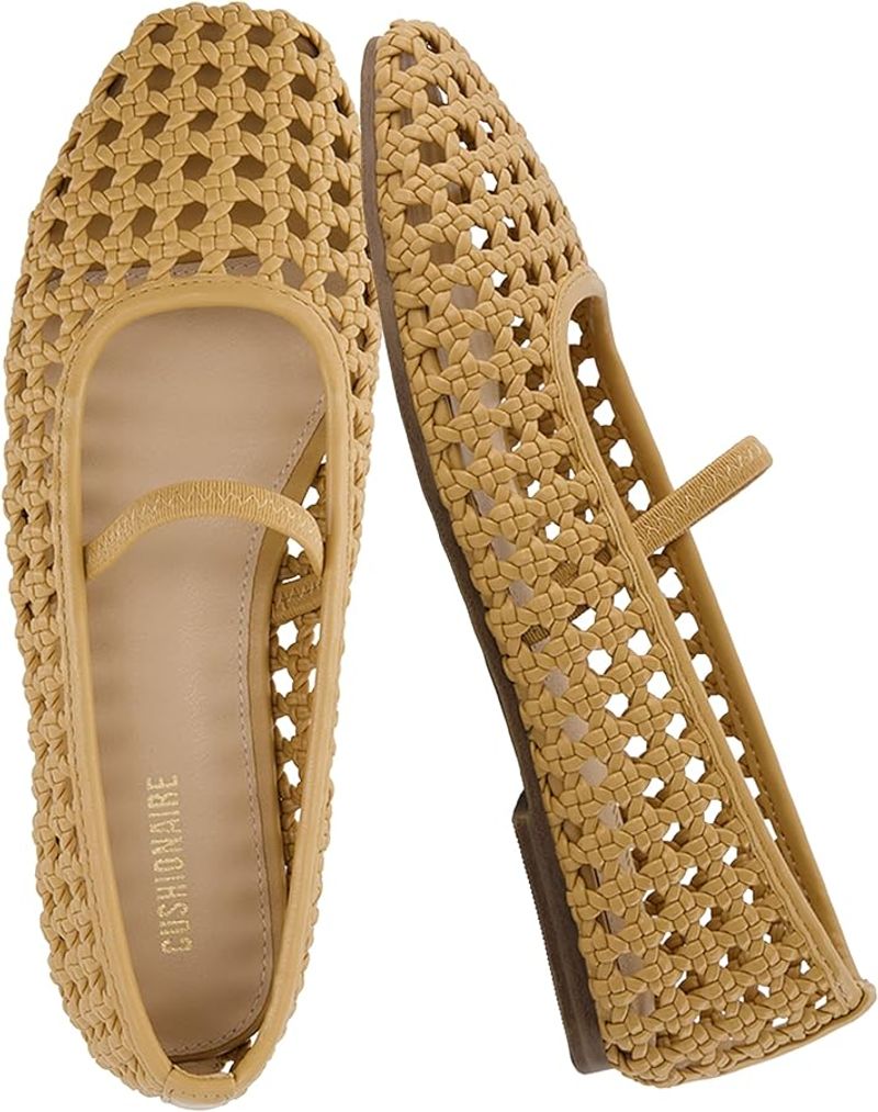 Cushionaire Woven Mary Jane Flats (~$35–$45)