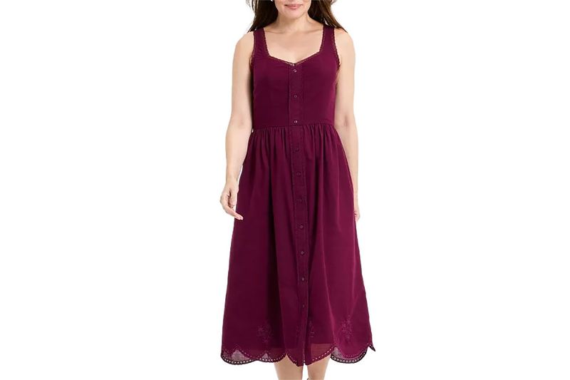 Universal Thread Button-Up Midi A-Line Dress