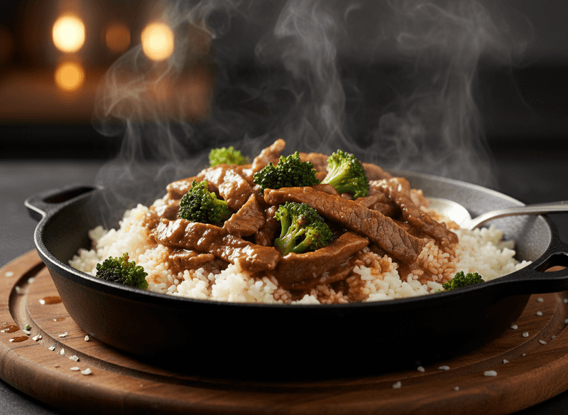 Beef and Broccoli Skillet with Cauliflower Rice