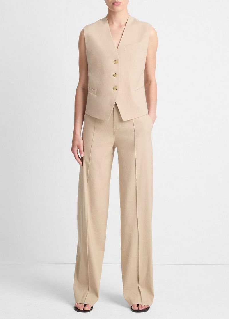 Vince Linen Wide-Leg Pants