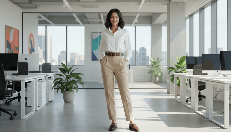 White Button-Down + Tailored Trousers