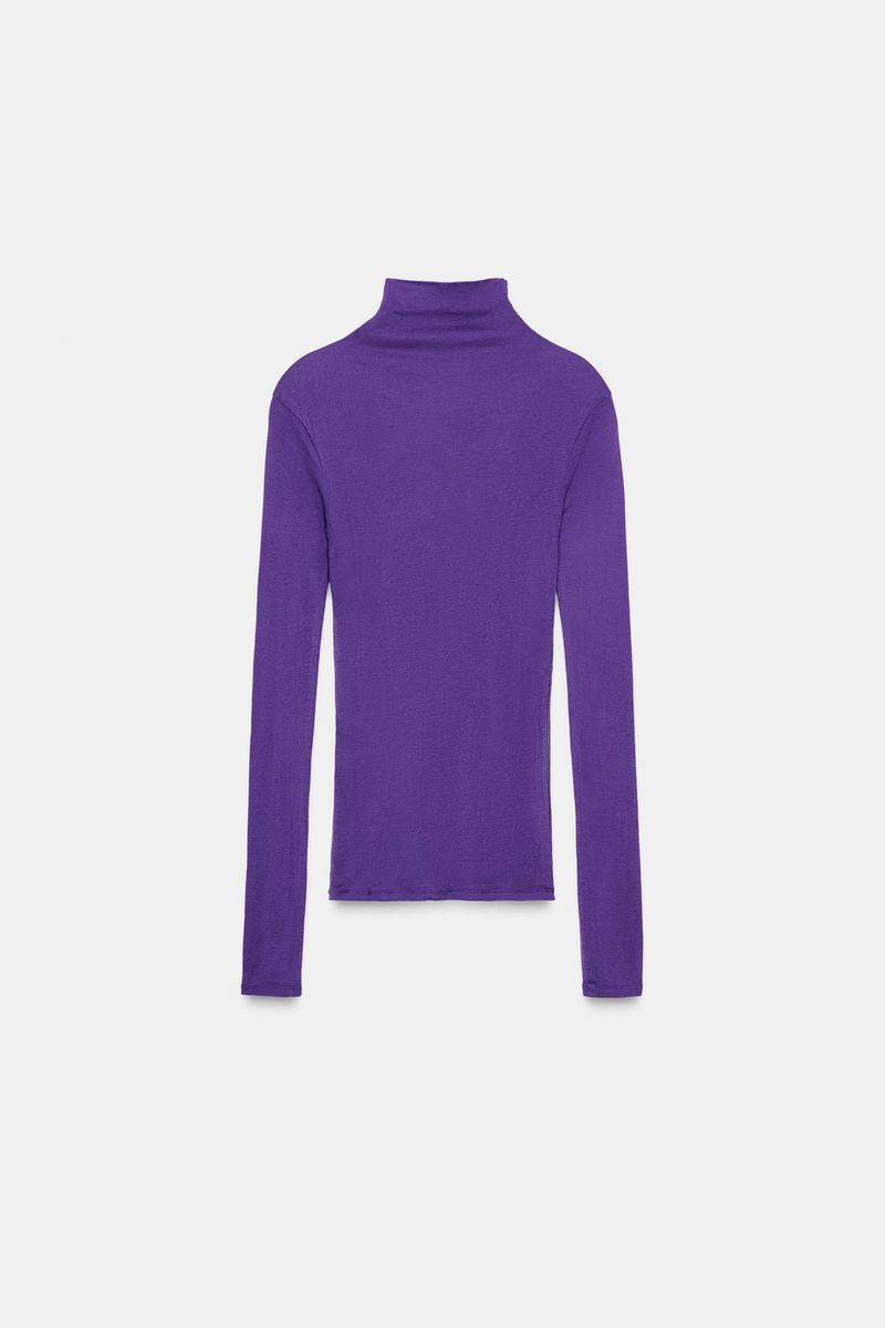 ZARA Supima Cotton T-Shirt in Violet