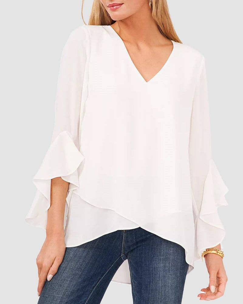 Zeagoo V-Neck Chiffon Blouse
