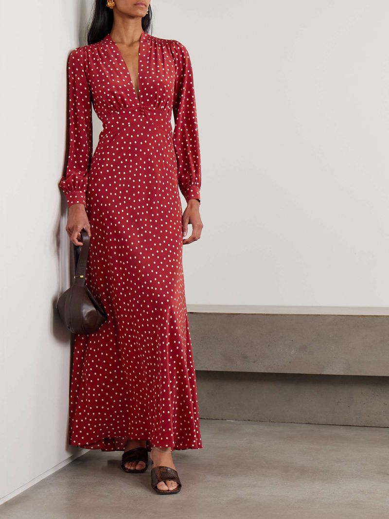 RIXO Silk Crepe de Chine Maxi Dress 
