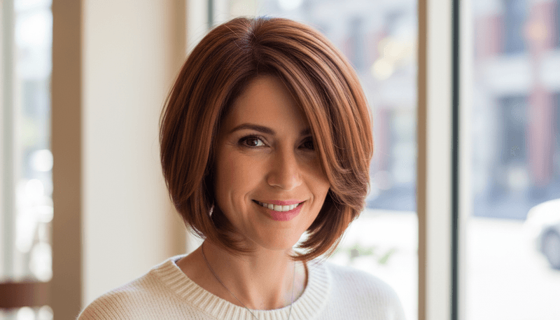 Soft Blunt Cut with Deep Side Part
