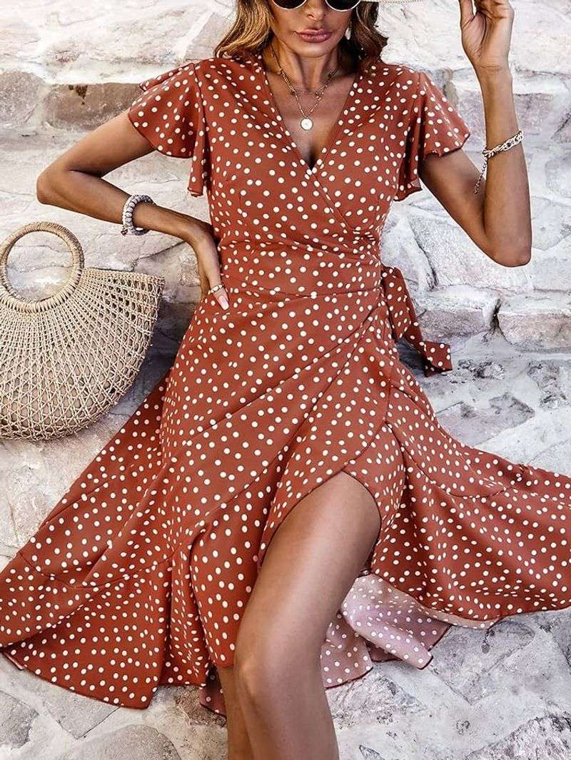 Amazon Polka Dot Wrap Dress