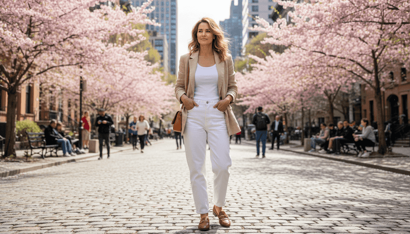 Blazer + Tank + Loafers