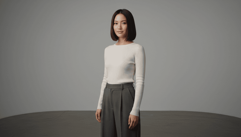 Blunt Lob with a Middle Part