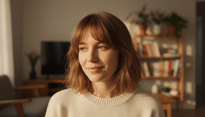 Curtain Bangs with a Lob