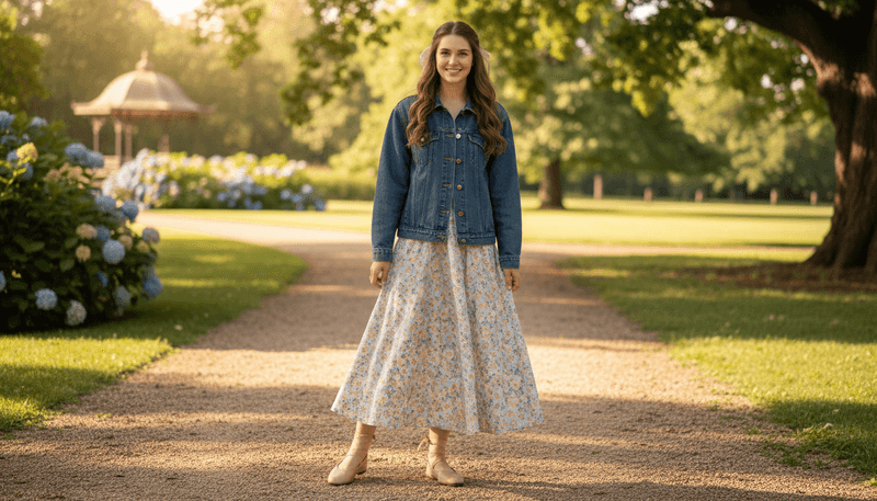 Denim Jacket + Ballet Flats