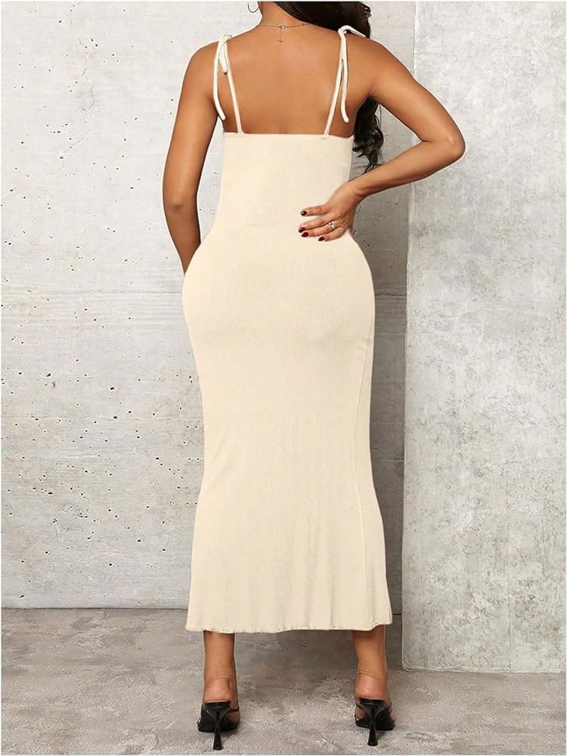 Fitted Rib-Knit Cami Midi Dress