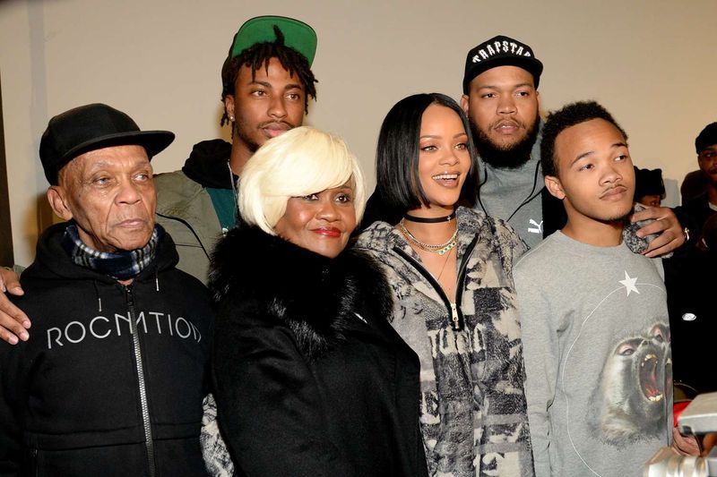 Rihanna and Her Brothers Rorrey and Rajad Fenty