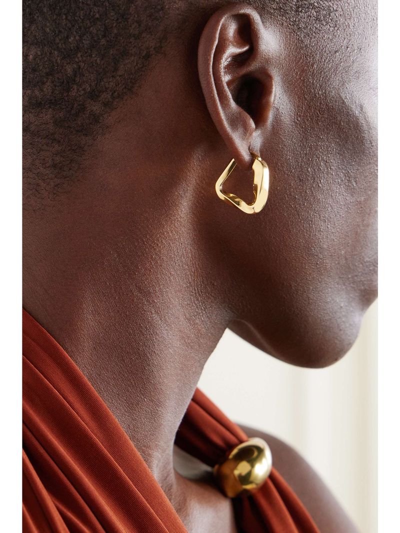 Gold Hoop Earrings (Modern Shape)