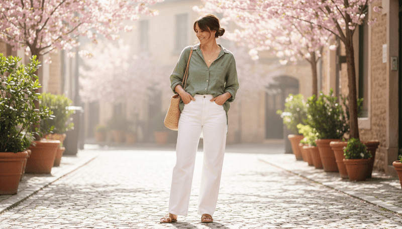 Linen Shirt + Slides