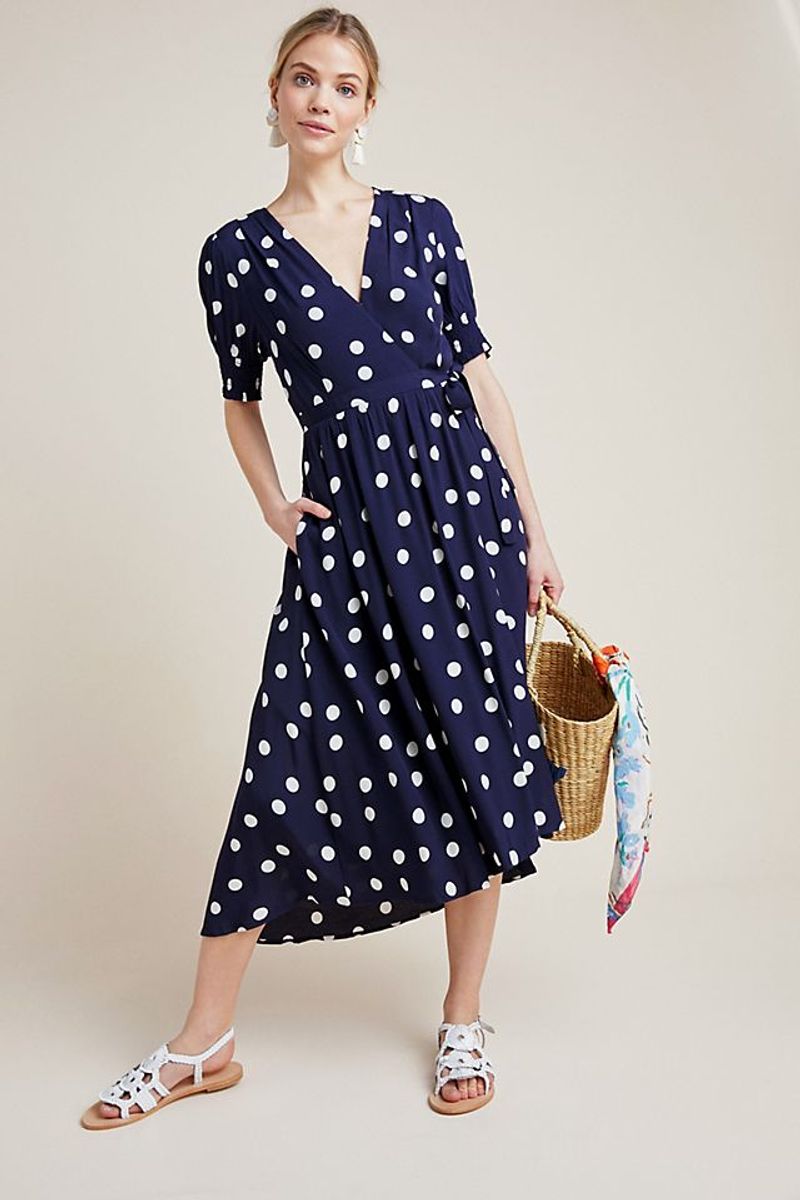 Maeve Polka Dot Midi Dress (Anthropologie)