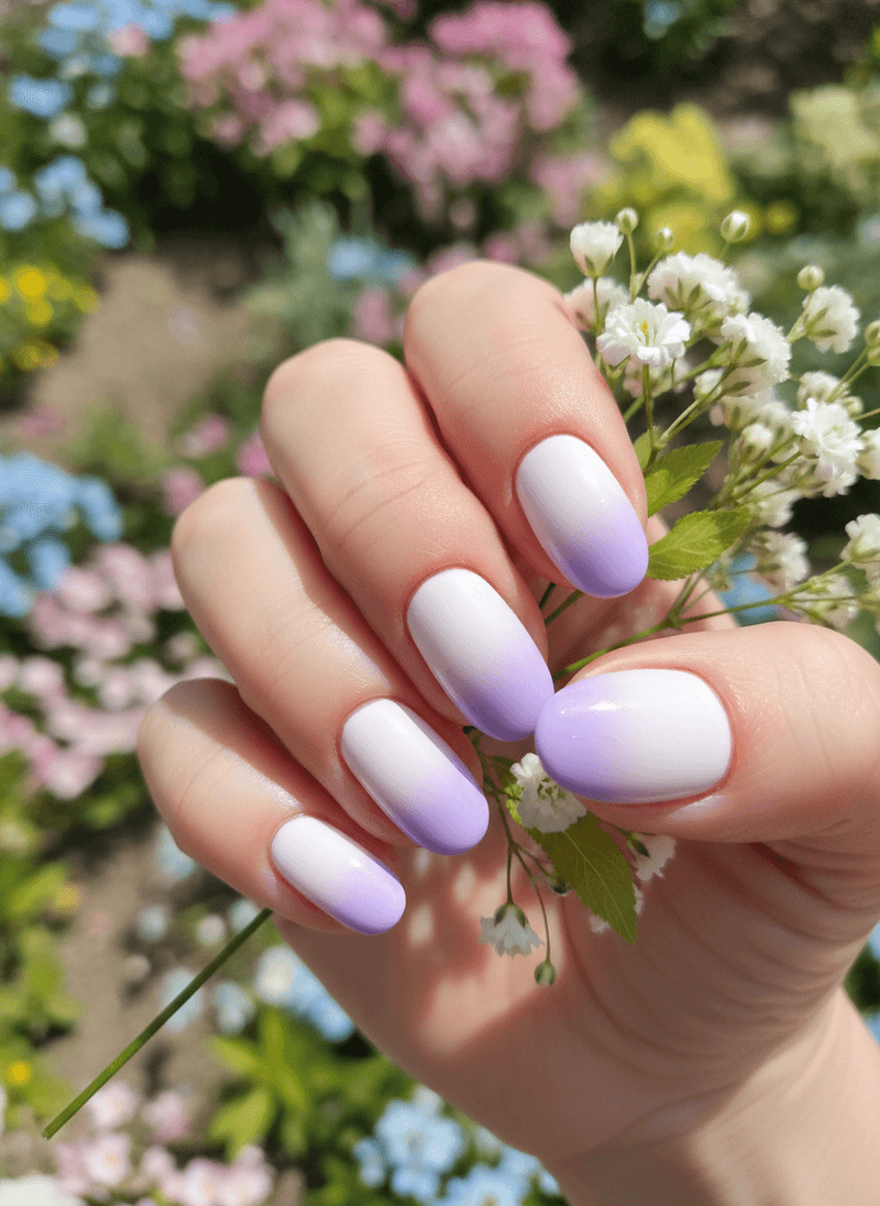 Ombre Fade from White to Pastel Lavender
