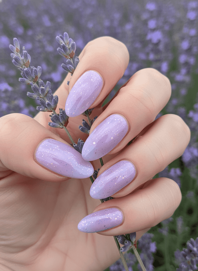 Jelly Lavender Nails for a Translucent Glassy Look