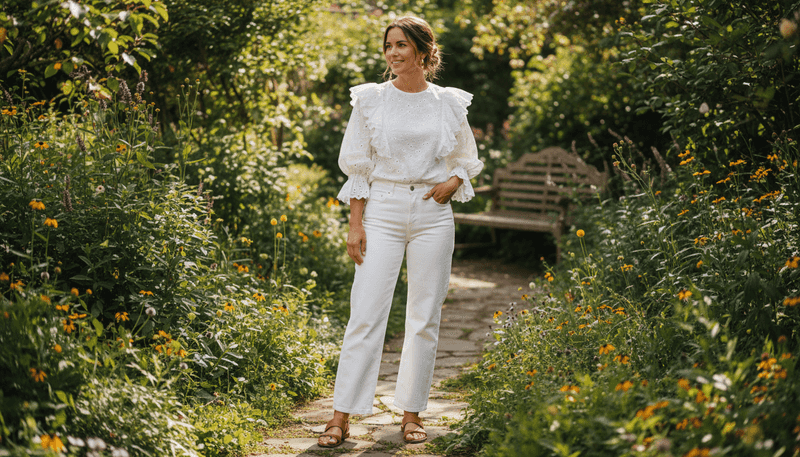 Romantic Blouse + Sandals
