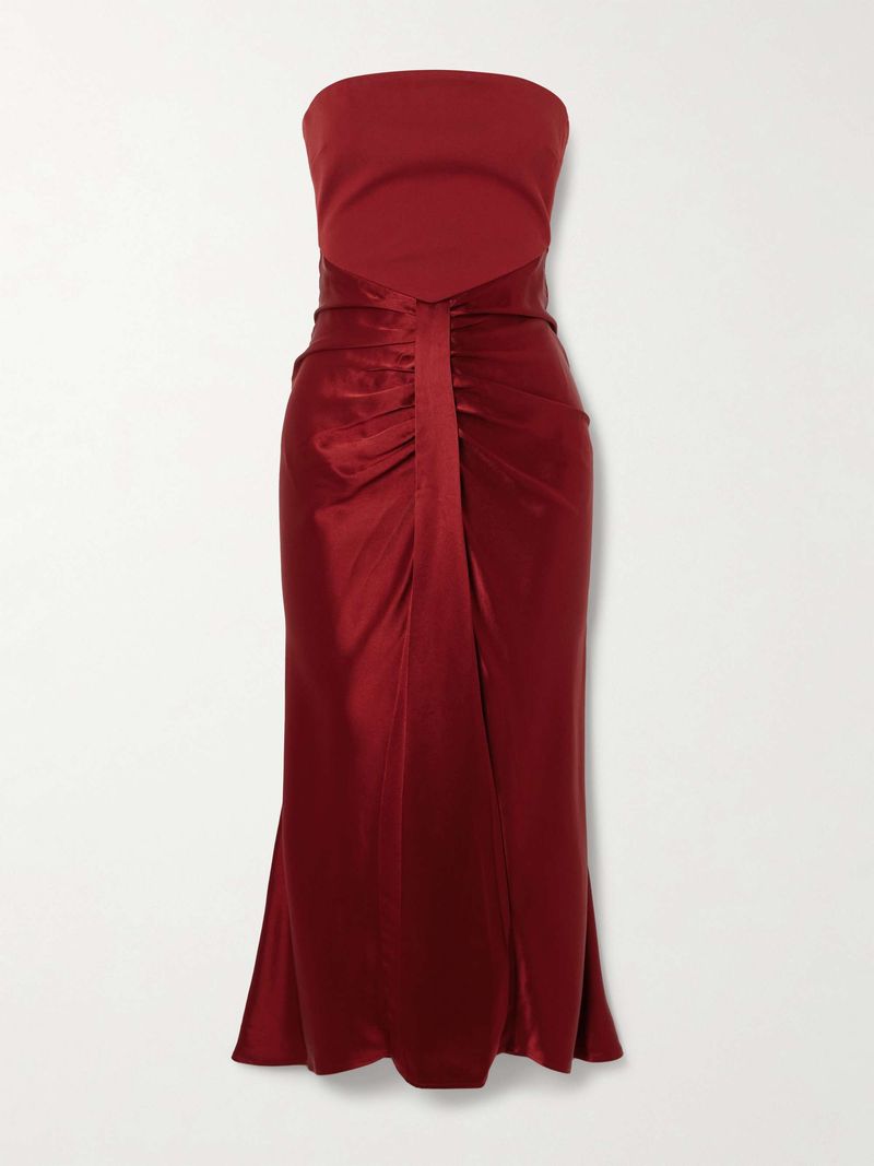 Staud Satin Midi Dress