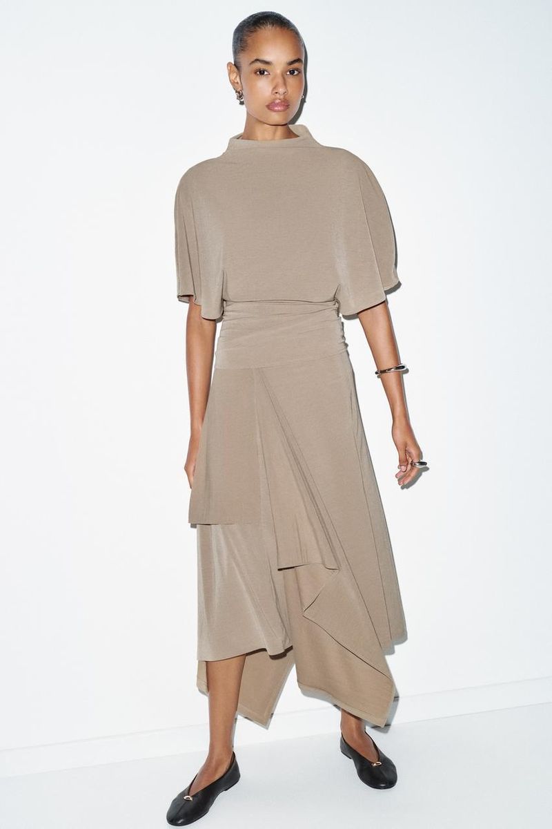 Zara Asymmetric Midi Skirt