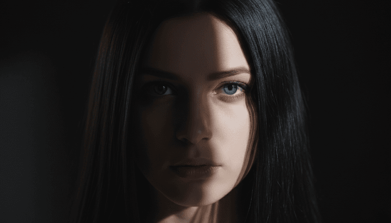 Black Hair + Blue Eyes