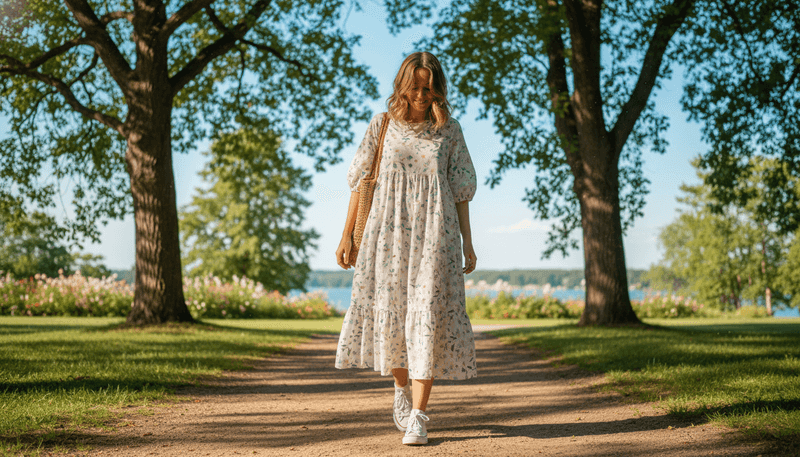 Breezy Midi Dress + Sneakers