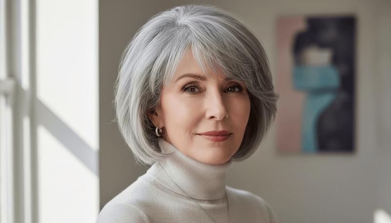 Chin-Length Bob with Wispy Bangs