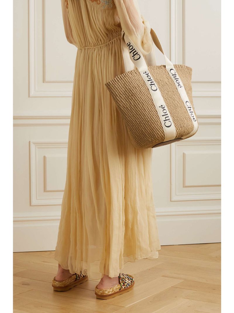 Chloé Woody Medium Raffia Tote