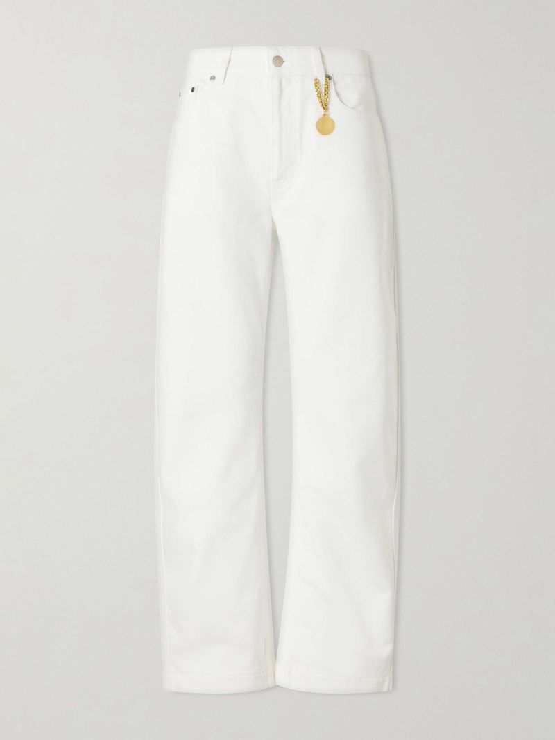 Cropped Barrel-Leg Pants