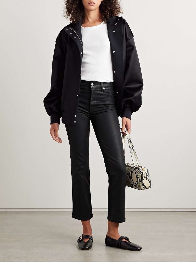 FRAME Le Sleek Black Straight Jeans