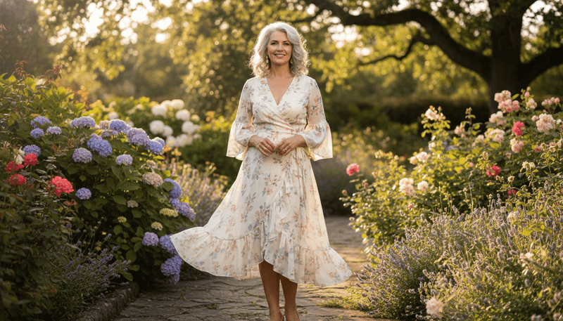Flowy Midi Wrap Dresses